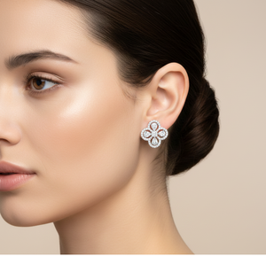 Pendientes de Diamantes Redondos para Mujer, Diamantes Naturales y Cultivados en Laboratorio - Product Image 3