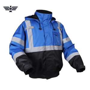 Chaqueta de Seguridad Reflectante de Alta Visibilidad Personalizada para Hombre |   Chaqueta de Trabajo Impermeable de Poliéster de Alta Visibilidad con Capucha |   Ropa de Trabajo Industrial ANSI - Product Image 6