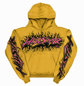 เสื้อฮู้ดดี้โอเวอร์ไซส์ทรงหลวม ผ้าฟลีซโพลีเอสเตอร์/คอตตอนเนื้อหนา ซักย้อมแบบแอซิดวอช สไตล์วินเทจ พิมพ์ลายดิจิทัล ไหล่ตก  รักษ์โลก - Product Image 6
