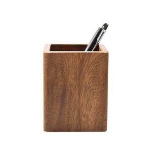 Porte-papeterie en bois contemporain, organiseur de stylos fonctionnel en bois pour étudiants, support élégant pour accessoires d'écriture en bois - Product Image 3