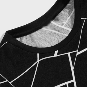 เสื้อยืดลำลองฤดูร้อนสำหรับผู้ชาย พิมพ์ลายแบบซับลิเมชั่นตามสั่ง ลายเรขาคณิต พิมพ์ลายเต็มตัว ชุดเซ็ต 2 ชิ้น กางเกงขาสั้นผ้าเทอร์รี่ - Product Image 6