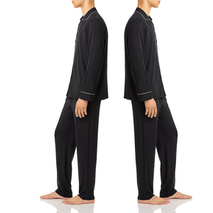 Pijamas de Manga Corta para Hombre de Alta Calidad, Conjunto Informal Sencillo, Venta al por Mayor, Pijamas de Verano Lisos Personalizados para Hombre - Product Image 3