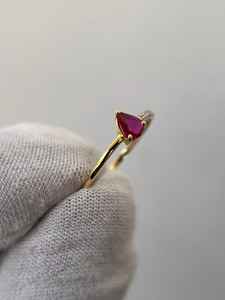 Anillo Minimalista de Rubí Rojo, Anillo de Compromiso de Rubí Rojo, Plata de Ley 925, Chapado en Oro de 14K, Anillo de Promesa de Aniversario, Anillo de Piedra de Nacimiento - Product Image 4
