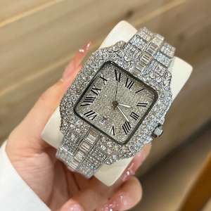 Montre-bracelet Hip Hop en acier inoxydable sertie de diamants Moissanite taille Iced Cut, clarté VVS, style bijou - Product Image 6