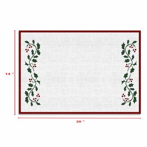 Hermoso mantel individual con diseño de bordado navideño para decoración del hogar en Navidad con tamaño y logotipo personalizados. - Product Image 6