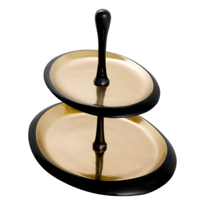 Support à gâteau en métal à deux niveaux, design feuille de ginkgo, multi-étages, idéal pour la décoration intérieure, en promotion au meilleur prix - Product Image 5