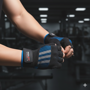 Guantes Deportivos Rhino Fitness de Medio Dedo, de Cuero PU y Malla Transpirable, con Correa Ajustable para la Muñeca, Unisex, para Levantamiento de Pesas - Product Image 3