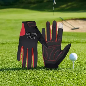 Gants de sport en PU noir et rouge, compatibles avec les écrans tactiles, fermeture auto-agrippante, unisexes - Product Image 5