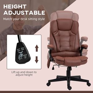 Microfiber High Back Executive Office Chair 6-Point <b>Vibrating</b> Massage with Heat Reclining Backrest Padded - Product Image 4