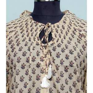 Vestido Casual Vintage Floral para Mujer, 100% Algodón, Transpirable, Ecológico, Cuello Redondo, Corte Evase, Cintura Natural, Talla Grande, Hecho a Mano - Product Image 3