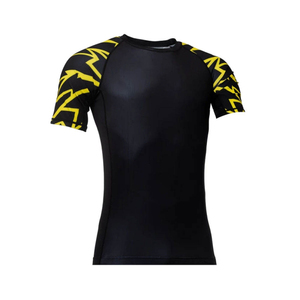 เสื้อรัดกล้ามเนื้อ BJJ แขนสั้น สำหรับ MMA ผลิตจากผ้า Spandex/Polyester แห้งเร็ว กระชับรูปร่าง ออกแบบเองได้ สำหรับผู้ชายและผู้หญิง ฝึกซ้อมยิวยิตสู - Product Image 3
