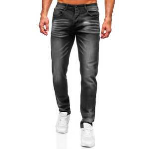 Jeans en denim stretch slim de haute qualité pour hommes, tissu confortable, broderie, design délavé pour un usage quotidien décontracté, vente en gros - Product Image 1