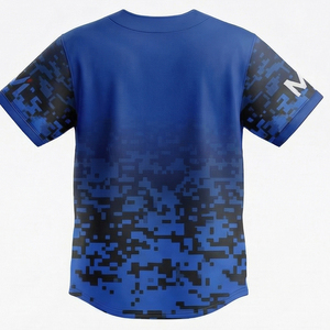 Maillot de baseball personnalisé par sublimation, camouflage numérique vert néon noir, vêtements d'équipe athlétique MALUZA INDUSTRIES - Product Image 3