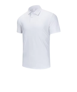 Polo personnalisé pour homme en soie glacée sans couture, séchage rapide, pour golf et tennis, couleur unie, respirant, rafraîchissant pour l'été, vêtements de sport OEM ODM - Product Image 4