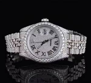 Luxury Vintage Daily Diamond <b>Watch</b> Stainless Steel Round <b>Case</b> 46mm Analog Roman Numeral Quartz Movement Deployment Clasp - Product Image 1