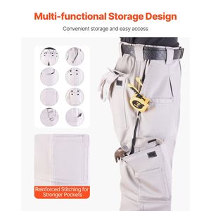 Pantaloni Cargo da uomo XXL taglia resistente alla fiamma Multi-tasche abbigliamento di sicurezza colore grigio - Product Image 5