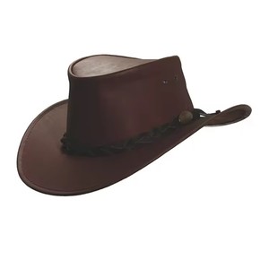 Chapeau de cowboy unisexe en cuir marron Jimieson Apparel JA-CBH-00027, à large bord, réglable, style européen et américain, pour usage extérieur, printemps - Product Image 4