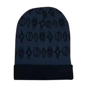 Wholesale Custom Logo Trendy Beanies <b>Hats</b> High Quality <b>Warm</b> Winter Plain Dyed Knitted Beanies <b>Hats</b> - Product Image 3