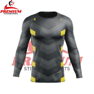 Diseña tu Rash Guard Negro Liso Personalizado, Rash Guard MMA en Blanco, Rash Guard BJJ de Manga Larga para Hombre al por Mayor - Product Image 6