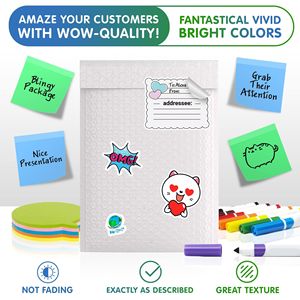 Sobres de burbujas de polietileno blanco autosellados 7,25x11 pulgadas Paquete de 200 sobres de envío impermeables duraderos bolsas de correo acolchadas con burbujas - Product Image 5