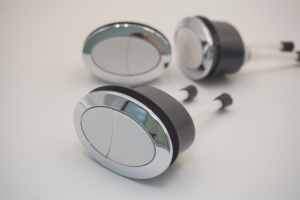 Bathroom OEM PW Series Toilet <b>Push</b> <b>Button</b> ABS Chrome Finish Oval Shape - Product Image 3