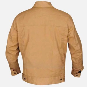 Chaqueta bomber de cuero negro curtido para hombre, estilo streetwear de invierno, con cierre de un solo botón y cuello alto. - Product Image 5