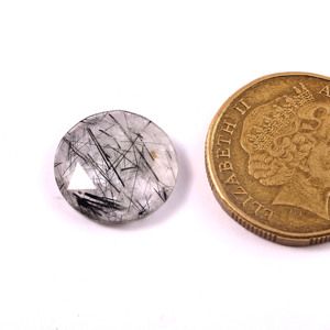 Cuarzo Turmalinado Facetado, Corte Rosa, Gema Suelta Redonda, Proveedor al por Mayor, Precio de Fábrica, Gema de Alta Calidad para Joyería - Product Image 1