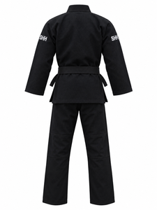 Kimono de Jiu Jitsu Brasileño Negro Personalizado para Hombre, Tejido Perlado, 100% Algodón Elástico y Transpirable, Uniforme de Artes Marciales - Product Image 6