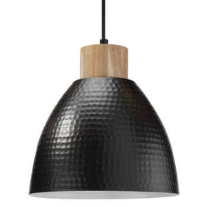 Luminaire suspendu en métal noir martelé, abat-jour LED, luminaire de plafond intérieur, grande taille, design mural, lampes suspendues faites à la main - Product Image 1