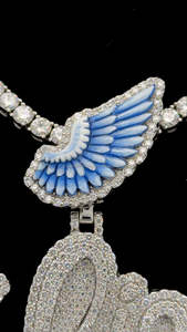 Colgante de hiphop de moissanita sólido personalizado para hombre, nuevo estilo de moda, nombre de letra grande personalizado, plata 925 con fianza de esmalte personalizada - Product Image 5