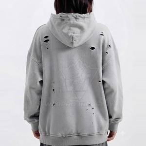 <b>Blank</b> Distressed Hoodies For Women Heavy Cotton Apparel Suitable For Custom Brands Streetwear Distressed Hoodies - Product Image 3