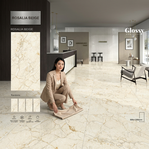 Céramique antidérapante à vendre 60X120 travertin Beige Style bâtiment industriel Surface de maison salle graphique ISO carreaux de sol en porcelaine - Product Image 5