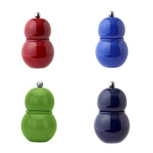 Meilleure vente : Moulin à sel et à poivre artisanal en laque, mini format, couleur bleue, finition brillante, moulin manuel, outil de cuisine, prix avantageux. - Product Image 5