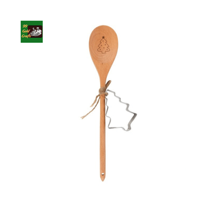 Juego de 5 cucharas de madera navideñas, utensilios de cocina de madera, juego de regalo de cocina, mango festivo rojo y verde, venta al por mayor - Product Image 2
