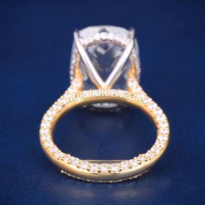 3 ct elongated <b>cushion</b> cut 925 silver gold plated moissanite diamond wedding engagement proposal ring <b>for</b> women - Product Image 4