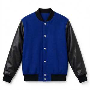 Blouson universitaire vintage 100 % laine avec manches en cuir pour homme – Nouvelle collection, poids lourd - Product Image 1