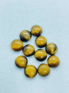 Cabujones redondos de ojo de tigre natural, gemas sueltas de alta calidad para la fabricación de joyería, paquete al por mayor. - Product Image 1