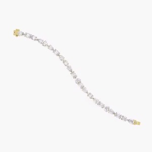 New Round Shape Moissanite Diamond <b>Bracelet</b> Bezel Setting 18K Yellow Gold Diamond <b>Bracelet</b> for Both Men and Women - Product Image 2