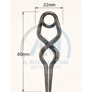 Al Mida Healthcare AMHC-R-37 Instrument chirurgical 60mm X 22mm Pince manuelle en métal pour chirurgie vasculaire Certifié CE Classe I - Product Image 1