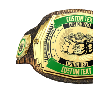 Custom Money Championship Belt with Personalized Text & Design Gold and Green Premium Belt for Winners Events and Collectors - Product Image 4