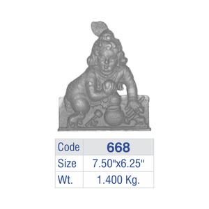 Lord Krishna Aluminum Balcony Railing Panel Cast <b>Iron</b> Crawling Infant Fence Insert Luxury Villa Guardrail Laddu Gopal Devotional - Product Image 6
