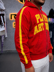 Sudadera con Capucha Roja de la Mejor Calidad para Hombre, Estilo Urbano, Oversize, Forro Polar, 100% Algodón, Transpirable, Estilo Otoñal, Unisex - Product Image 4