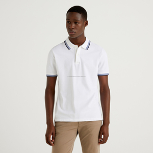 Camiseta Polo con cuello levantado de Color sólido fresco 2025, camiseta informal de manga corta ajustada, camisetas Polo formales para hombres - Product Image 1