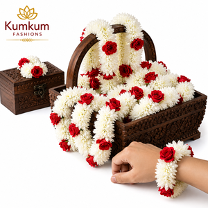 กำไลข้อมือดอกมะลิอินเดียประดิษฐ์สุดฮิต ดีไซน์ทันสมัย คุณภาพสูง ผลิตจากพลาสติกสีขาว น้ำหนักเบา เหมาะสำหรับเทศกาลรอมฎอนและดิวาลี - Product Image 3