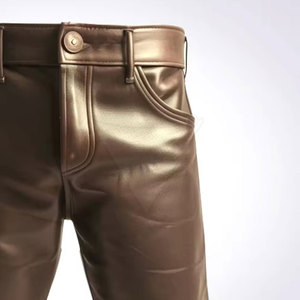 Shorts en cuir pour hommes de haute qualité, taille élastique, taille mi-haute, décontractés, unis, respirants, écologiques, vente en gros à prix abordable - Product Image 6
