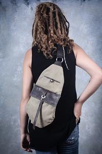 กระเป๋าหนังผ้าใบสะพายข้างแบบยูนิเซ็กส์ สไตล์เรโทร สำหรับเดินทาง เดินป่า สะพายไหล่ แฟชั่น กันน้ำ มีซิป ขายส่ง LCSB-0013 - Product Image 6