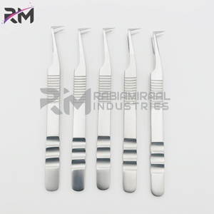 Shin <b>Silver</b> Tip And Water <b>Sand</b> Tweezer With Fiber Tip Eyelash Tweezer New Design Grip Stainless Steel - Product Image 3