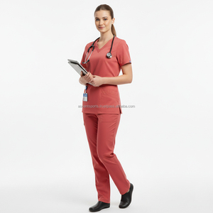 Conjunto de Uniforme Médico Personalizado con Logotipo Bordado, Tela Transpirable, Bolsillo Lateral, Puños Ajustables, para Trabajadores de Fábrica - Product Image 3