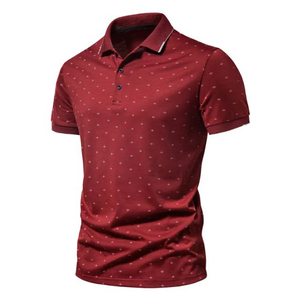 Polo de golf pour homme à séchage rapide avec logo personnalisé, respirant, extensible, tricoté sans couture, brodé, à manches courtes, tee-shirt de performance - Product Image 2