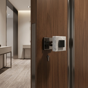 Juego de Manijas para Puerta de Entrada de Mármol Auténtico |   Puerta Principal de Acero Inoxidable de Primera Calidad con Acabado PVD Negro Grafito Antiguo para Dormitorio u Oficina - Product Image 3